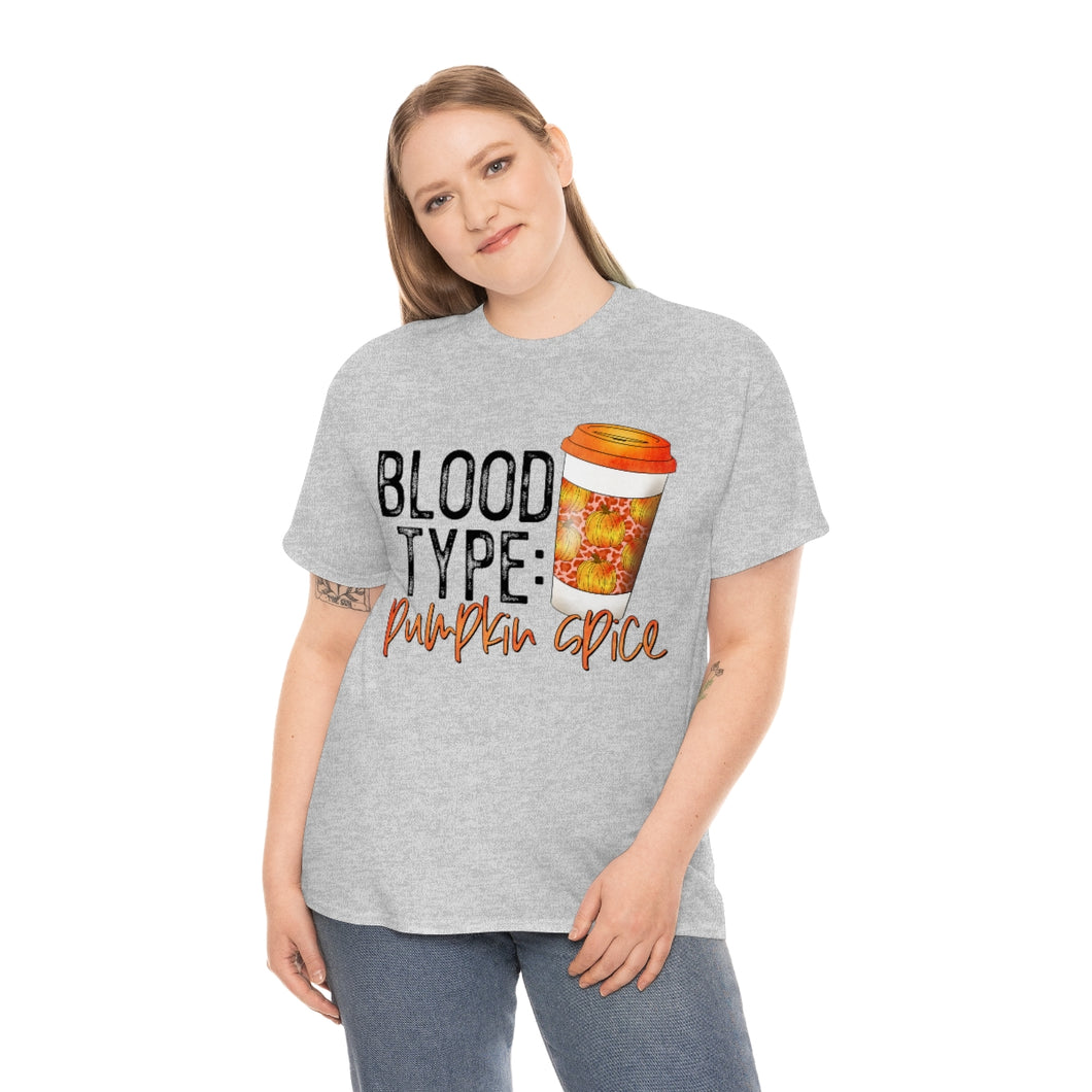 Blood Type Pumpkin Spice Fall Tee