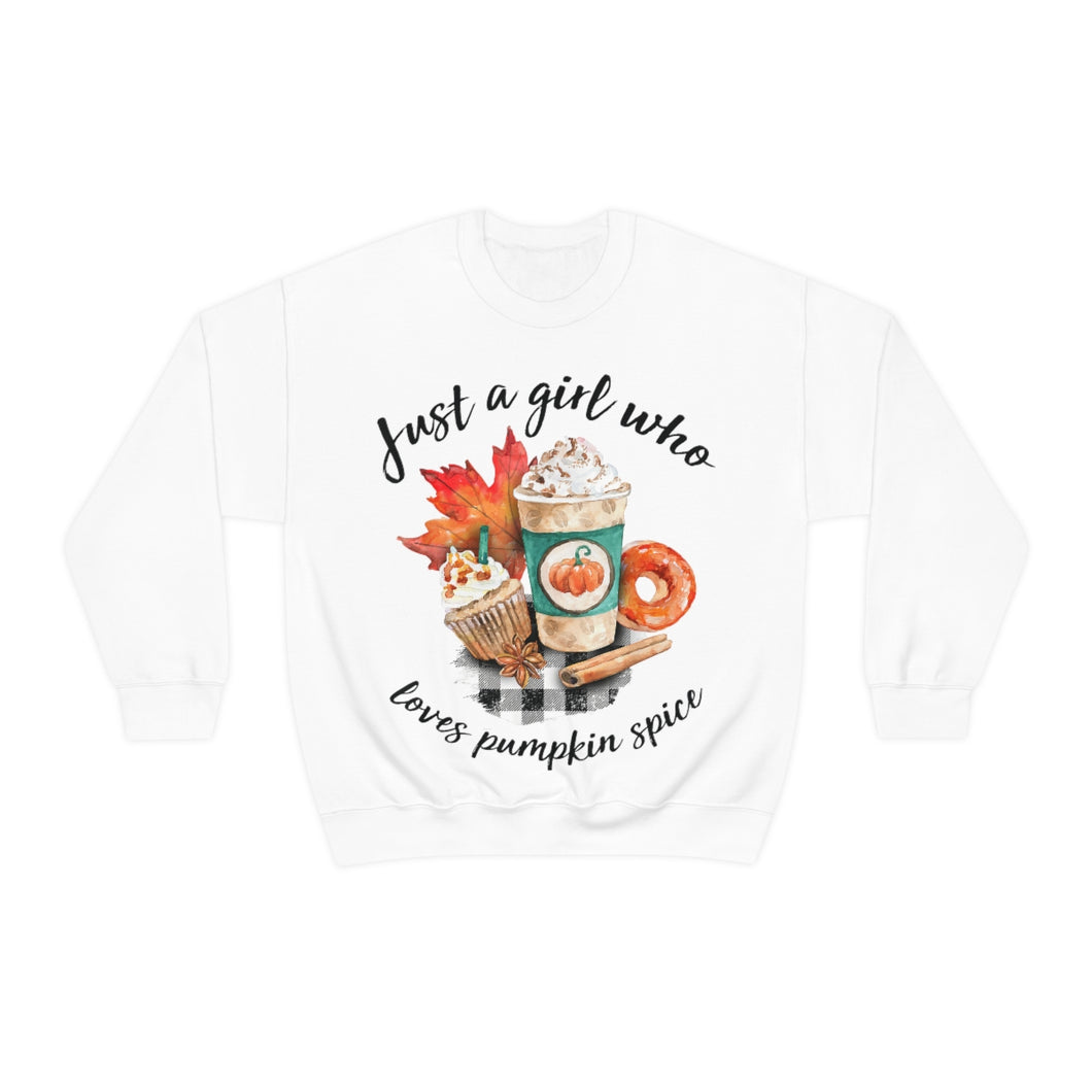 Just A Girl Who Loves Pumpkin Spice Fall Crewneck Sweatshirt