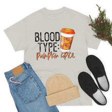 Load image into Gallery viewer, Blood Type Pumpkin Spice Fall Tee
