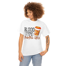 Load image into Gallery viewer, Blood Type Pumpkin Spice Fall Tee
