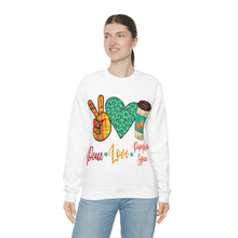 Load image into Gallery viewer, Peace, Love, Pumpkin Spice Fall Crewneck Sweatshirt
